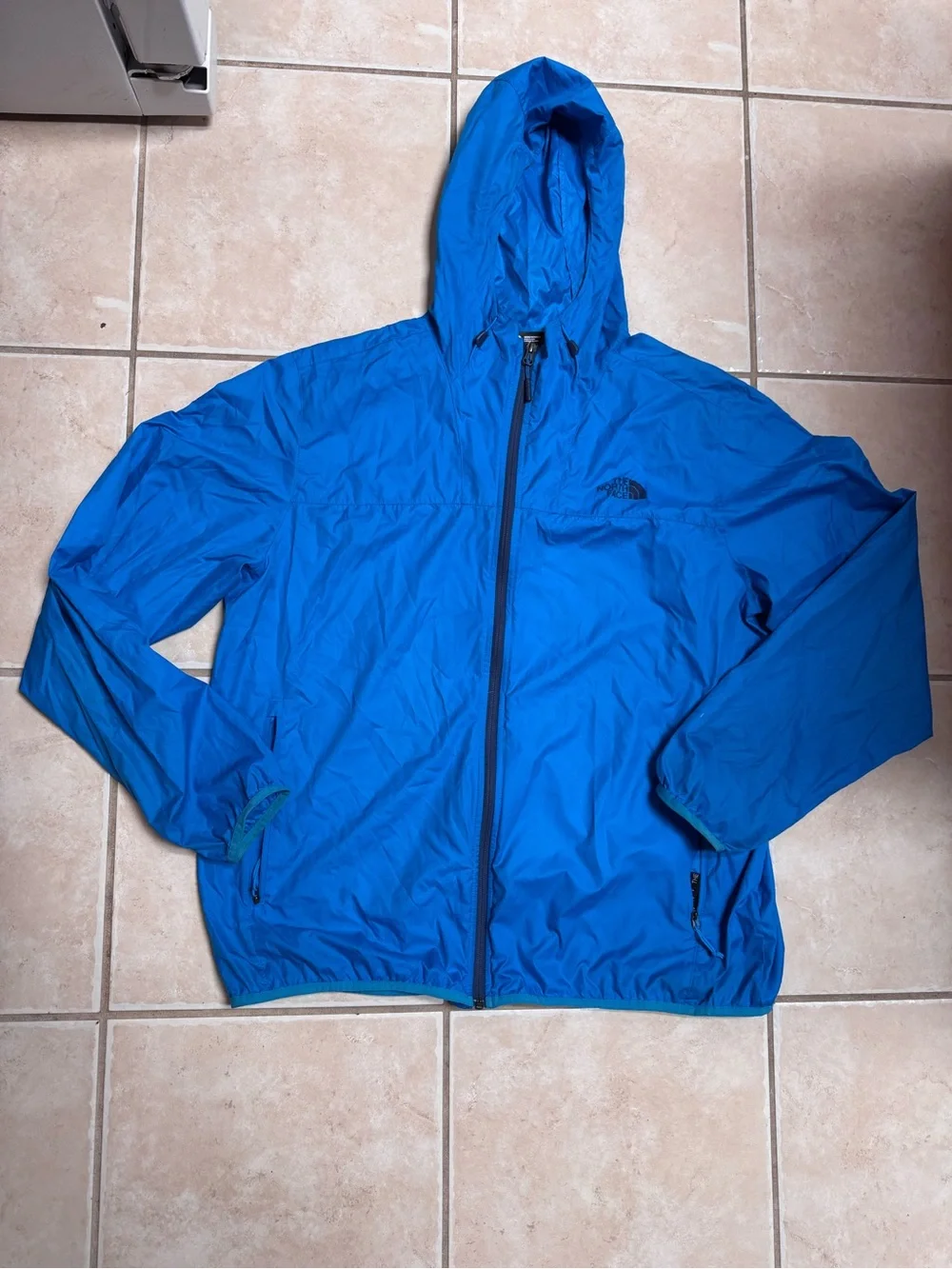 The North Face Men’s Blue Hooded Windbreaker Jacket